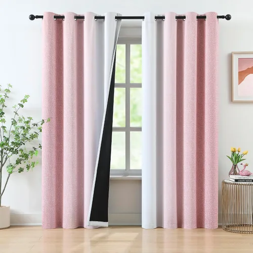 Miniatura 15 de Cortinas Completamente Opacas Azul Degradado de 63 pulgadas de Largo para Sala de Estar y Dormitorio, Cortinas con Aislamiento Térmico para Navidad