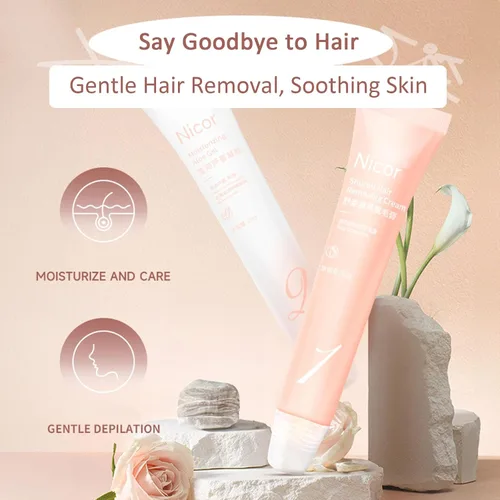 Miniatura 2 de Kit de crema depilatoria facial, removedor de vello íntimo/privado, loción de crema depilatoria sin dolor para cara, piernas, brazos, axilas y todo