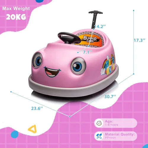 Miniatura 8 de Coche eléctrico de 12 V con batería dual para niños, con control remoto, giro de 360 grados, función de balancín de varilla, 3 velocidades, coche