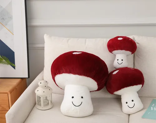 Miniatura 6 de Almohada de algodón con forma de hongo precioso relleno de hongos (8 pulgadas)