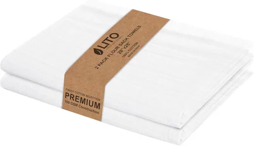 Miniatura 43 de Toallas de saco de harina Toalla de té para manualidades, plato de cocina, toalla de algodón en blanco para bordado, funda de lino para hornear