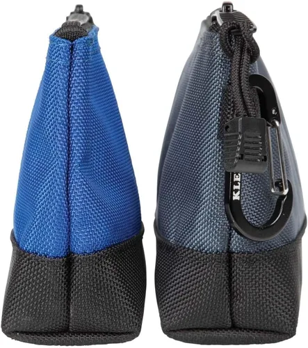 Miniatura 10 de Klein Tools 55559 - Bolsa de herramientas con cremallera de pie y mosquetones, bolsas de utilidad de 7 pulgadas azul y 14 pulgadas gris con fondo