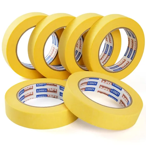 Miniatura 11 de ADHES - Cinta adhesiva amarilla para pintores, 0.7 pulgadas x 55 yardas x 6 rollos, cinta segura para pared sin residuos para pintura de pared