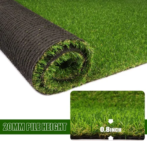 Miniatura 3 de AYOHA - Alfombra de césped artificial realista de 3 x 3 pies, altura del pelo de 0.8 pulgadas, alfombra de césped sintético falso, alfombra