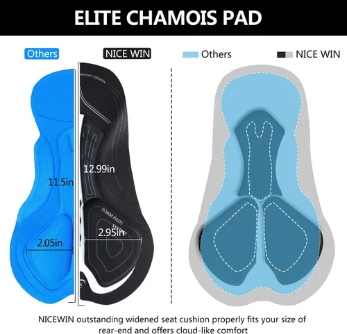 Miniatura 6 de NICEWIN - Pantalones cortos de ciclismo para hombre, con acolchado 3D y secado rápido