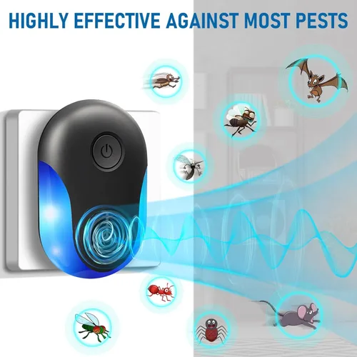 Miniatura 2 de Repelente ultrasónico de 6 unidades, versión actualizada 2025, ultrasónico y repelente para plagas de insectos, cucarachas, roedores, ratones