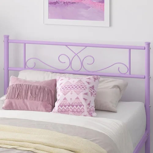 Miniatura 7 de Weehom - Base de cama tamaño individual con cabecero, estribo, soporte de listones de acero, cama metálica tamaño individual, no necesita somier