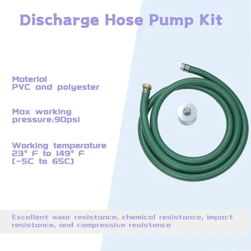 Miniatura 4 de Eastrans El kit de bomba de manguera de descarga incluye manguera de succión de PVC verde de 2 pulgadas x 20 pies con ajuste de clavija de aluminio