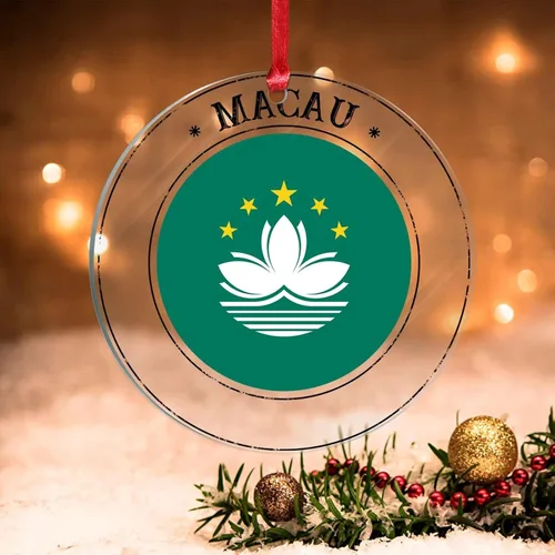 Miniatura 23 de Adornos de Navidad de Kazajstán, bandera de Kazajstán, recuerdo de Navidad, adornos de Navidad acrílicos, bandera nacional, recuerdo de país