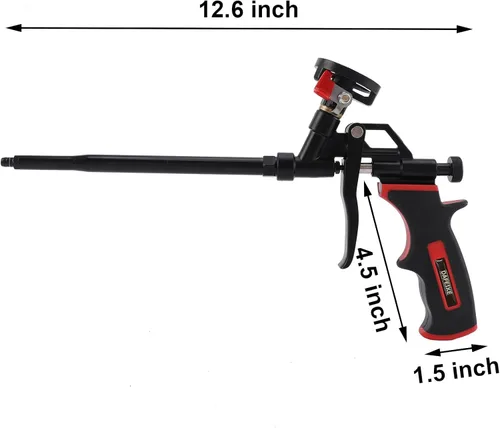 Miniatura 4 de Pistola de espuma en aerosol, pistola de espuma expandible, pistola dispensadora de espuma profesional de teflón, menos limpiador, rociador de Negro
