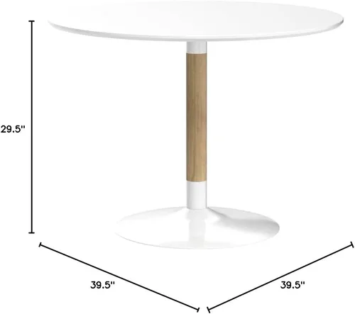 Miniatura 3 de Modway Whirl - Mesa redonda moderna y contemporánea para cocina y comedor de 40 pulgadas, color blanco