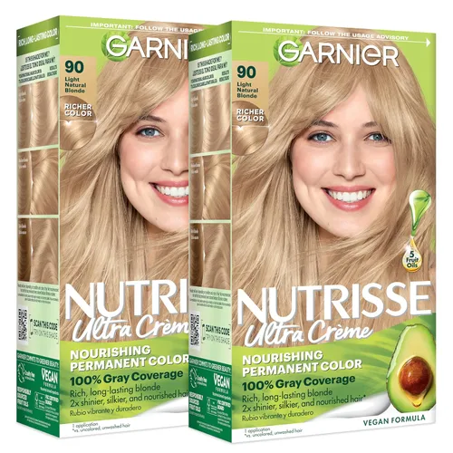 Miniatura 46 de Garnier Nutrisse - Tinte permanente en crema nutritiva para el cabello, 73 rubio dorado oscuro (Honey Dip), 2 unidades (el empaque puede variar)