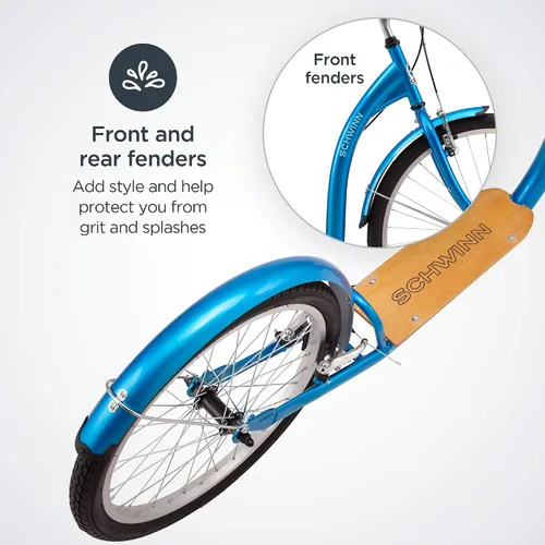 Miniatura 3 de Schwinn - Patinete Shuffle para adultos con rueda delantera de 26 pulgadas, rueda trasera de 20 pulgadas, frenos lineales de aleación y marco