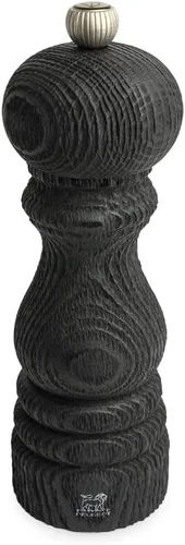 Miniatura 12 de Molinillo de pimienta de madera reciclada manual y su pimienta de comercio justo, acabado negro, 3.9 in - 4 pulgadas