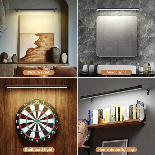 Miniatura 6 de Luz de imagen a pilas inalámbrica, luz de exhibición de pintura recargable/con enchufe de 31.5 pulgadas, luces de pared con control remoto con tres