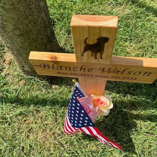 Miniatura 5 de Estacas de Cruz Memorial Personalizadas de Madera para Mascotas, Perro, Gato, Borde de Carretera, Exterior, Cementerio, Tumba, Funeral, Cruz Grande