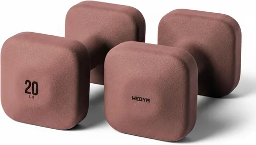 Miniatura 36 de WeGym SafeGrip Square Dumbbells with Anti Slip Handles, Aesthetic Free Weights for Home Workouts, Stable Design Prevents Rolling during Floor