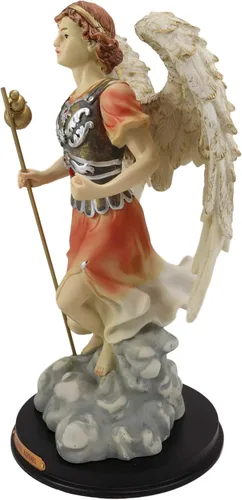 Miniatura 3 de Ebros Iglesia Católica Ortodoxa Ortodoxa Oriental Bizantina Arcángel del colorido San Rafael La curación de Dios Estatua con placa de nombre