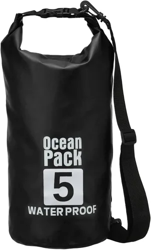Bolsa seca impermeable, 5 L, ajuste para mujeres y hombres, bolsas a prueba de agua, mochila flotante ligera de almacenamiento en seco con silbato
