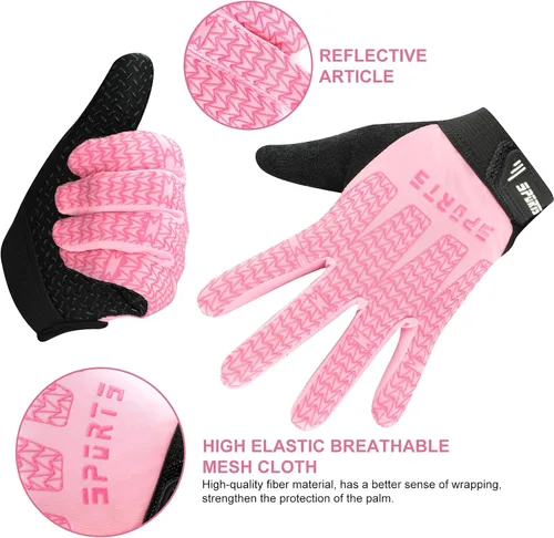 Miniatura 3 de Guantes de ciclismo deportivos para niños, antideslizantes, para niños y niñas, guantes de pesca para niños, ciclismo, escalada, equitación