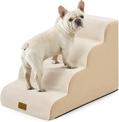 Miniatura 29 de COZY KISS Escaleras para perros pequeños de 11.8 pulgadas de alto, escalón curvado para cachorros, gatos mayores, rampa mediana para mascotas