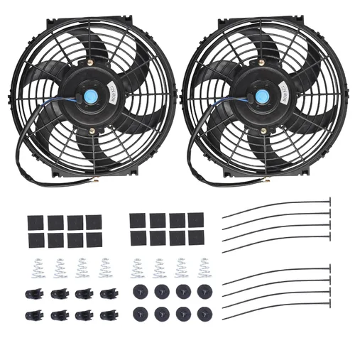 Miniatura 11 de Ventilador delgado de 10 pulgadas de empuje y tracción, ventilador eléctrico de enfriamiento para radiador universal de alto rendimiento, motor