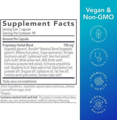 Miniatura 7 de Biocidin Capsules – Disruptor de Biopelícula – Apoya la Limpieza de Desintoxicación Intestinal, Equilibrio Microbiano Saludable, Función Inmunitaria