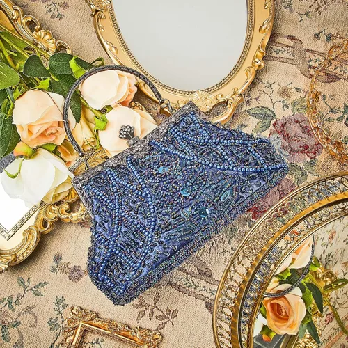 Miniatura 2 de Amylove Bolso de mano con cuentas estilo vintage de los años 1920, formal, accesorios para mujer, para eventos nocturnos, regalo para fiesta