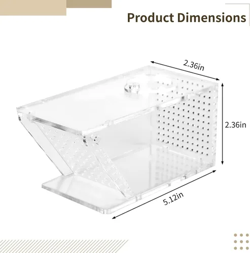 Miniatura 4 de Trampa acrílica para peces de cangrejo – Mini caja colectora de agua dulce para acuario, puerta unidireccional, transparente para una fácil