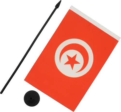 Miniatura 214 de AZ FLAG Sierra Leone Bandera de mesa 5'' x 8'' - Bandera de escritorio de Sierra Leona 21 x 14 cm - Bastón y base de plástico negro