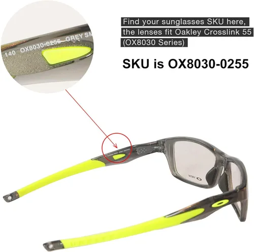 Miniatura 4 de Walleva Lentes de repuesto para lentes de sol Oakley Crosslink 55 (serie OX8030), múltiples opciones disponibles