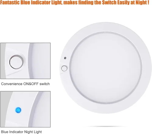 Miniatura 5 de Facon luz LED de techo de 12 vatios para RV con interruptor para casa rodante, rámper, botes, de 5 pulgadas