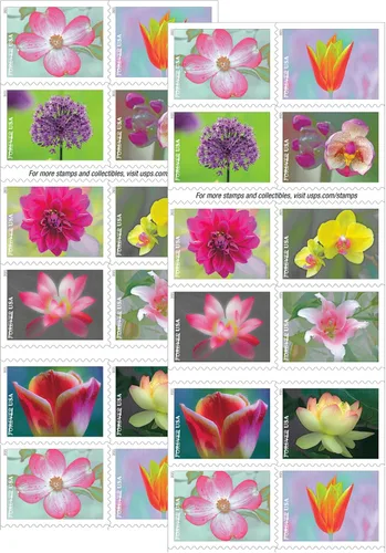 Miniatura 2 de Libro de sellos postales Forever de USPS Garden Beauty de 20 autoadhesivos de primera clase para bodas, celebraciones, aniversarios, flores