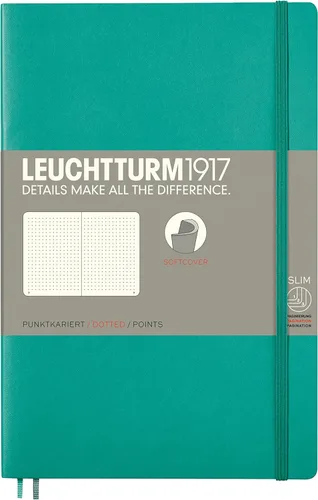 Miniatura 17 de LEUCHTTURM1917 - Cuaderno de tapa blanda de tapa blanda B6+ - 123 páginas numeradas para escribir y escribir en diario (Doted, Sage)