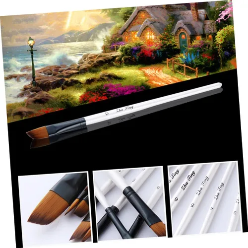 Miniatura 8 de Amosfun Juego de pinceles de pintura de nailon de madera, juego de agua para pintura al óleo, pinceles de pintura, suministros de dibujo de arte
