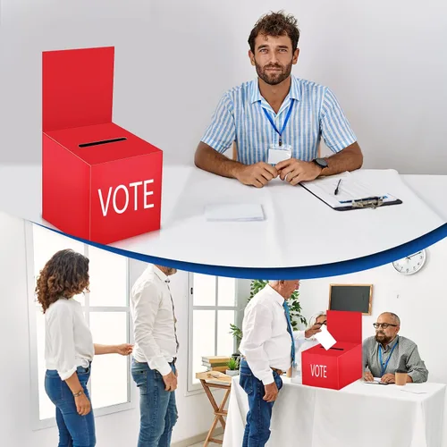 Miniatura 8 de Paquete de 12 cajas de rifa, caja de donación para recaudación de fondos, cajas de cartón para votación con ranura para boletos y cabecera extraíble