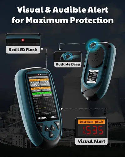 Miniatura 6 de Contador Geiger Radar-9989 con sensor USA LND7311, detector de radiación nuclear de alta precisión para detección de rayos X alfa-beta-gamma