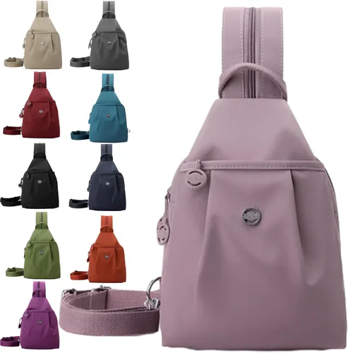 Miniatura 15 de Bolsa impermeable de 2 vías, bolsa de hombro convertible Oxford de gran capacidad, bolsa cruzada para mujer, mochila de viaje, Negro -, Mediana