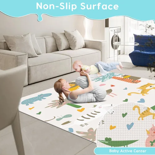 Miniatura 5 de Fshibila Corralito para bebés con alfombra, corralitos para bebés y niños pequeños, corralito de juego BabyFence para interiores y exteriores, patio