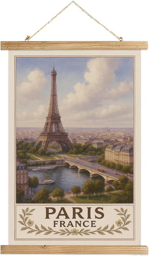 Miniatura 33 de Buenos Aires Argentina - Póster artístico de pared, impresión vintage de viaje con monumento a Obelisco, rollo colgante de lienzo de lino con marco