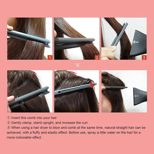 Miniatura 4 de Peine alisador de cabello, 10 unidades, en forma de V, alisador de pelo, peine alisador para peluquería nudosa, hogar, mujeres y niñas