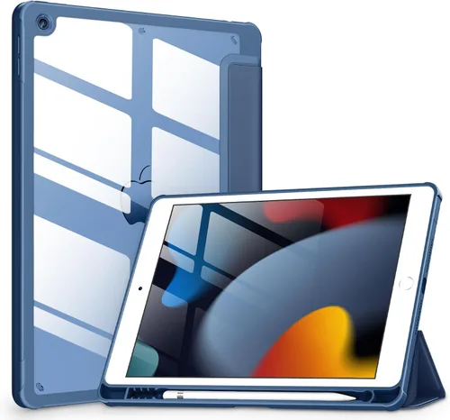 Miniatura 22 de VIKESI - Funda para iPad de 9ª / 8ª / 7ª generación de 10.2 pulgadas (lanzada en 2021/2020/2019), parte trasera transparente, cubierta de marco