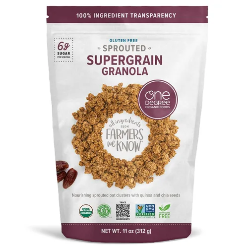 Miniatura 11 de One Degree Organics - Cereal de granola de lino de avena germinada y canela, sin glifosato, orgánico USDA, sin gluten, sin OMG, vegano, aderezo