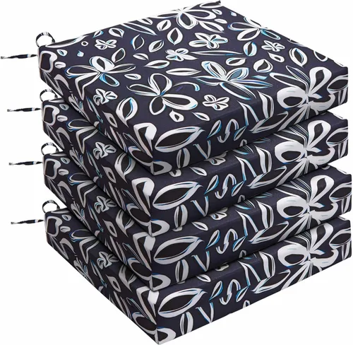 Miniatura 38 de UNIKOME Cojines para sillas de exterior, resistentes al agua, con lazos, relleno de esponja de alta densidad, cojines de asiento cuadrados