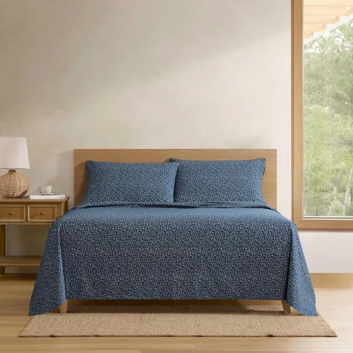 Miniatura 50 de Eddie Bauer - Sábanas tamaño Queen, juego de ropa de cama de percal de algodón, decoración del hogar crujiente y fresca (Canoe Lake Paddle, Queen)