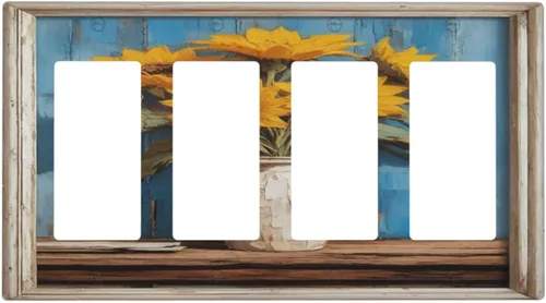 Miniatura 91 de BirdArt - Cubierta decorativa para interruptor de luz de 1 cuadrilla, placa de pared dúplex individual, placa frontal eléctrica para decoración