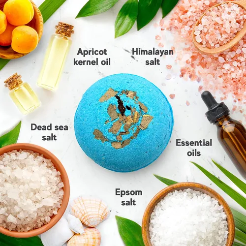 Miniatura 4 de Set de bombas de baño orgánicas hechas a mano en Estados Unidos para mujeres, totalmente naturales con sal de Epsom, relajación, sal del Mar Muerto