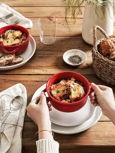 Miniatura 6 de LE TAUCI Cuencos para sopa con asas - 22 oz de cerámica sin plomo para sopa de cebolla francesa, aptos para horno y microondas, diseño resistente al