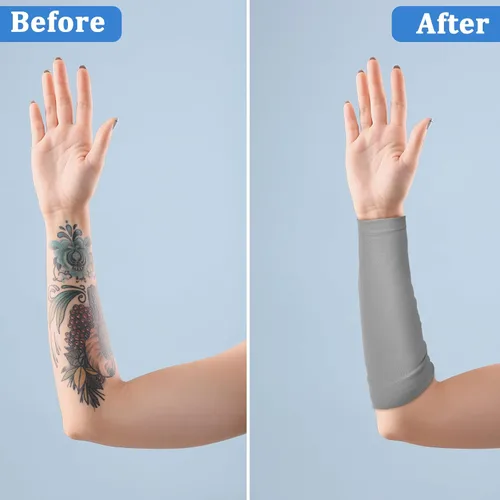 Miniatura 2 de Vicenpal 2 pares de mangas para cubrir tatuajes para antebrazo, para mujeres y hombres, cubierta de compresión para la parte superior del brazo Negro