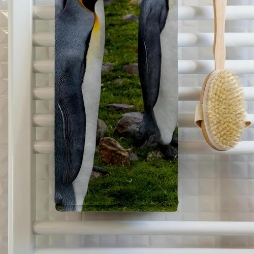 Miniatura 2 de 3D Rose South Georgia-Saint Andrews. Toalla de mano King Penguins, 15" x 22